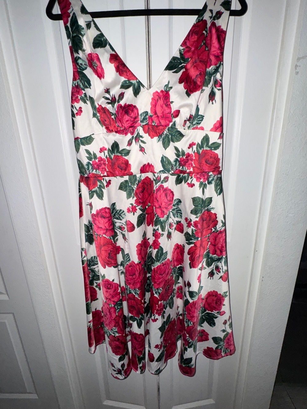 NWT 2X Tatyana Pink Rose Bouquet Vintage Satin Halter Swing Dress
